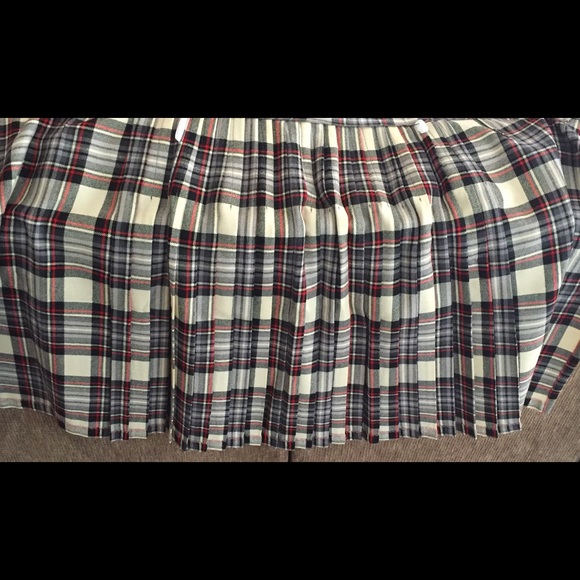 MOFFAT WOOLLENS WOOL SKIRT MEDIUM BLACK RED PLAID - Picture 3 of 8